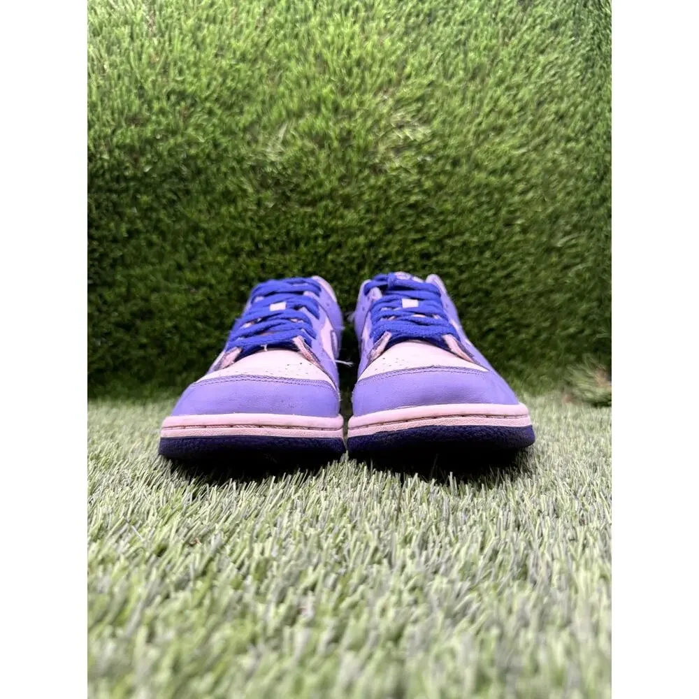 Nike Dunk Low DZ4456-100 Athletic Shoes Boys 6 Purple Leather Walking Cushioned